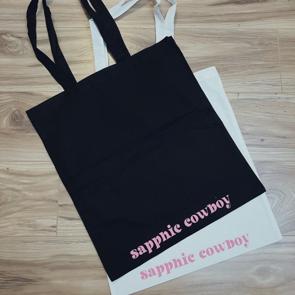 Sapphic Cowboy Tote Bag multipurpose reusable bag, LGBT Bag, WLW, NBLW Le$bean - Picture 1 of 2